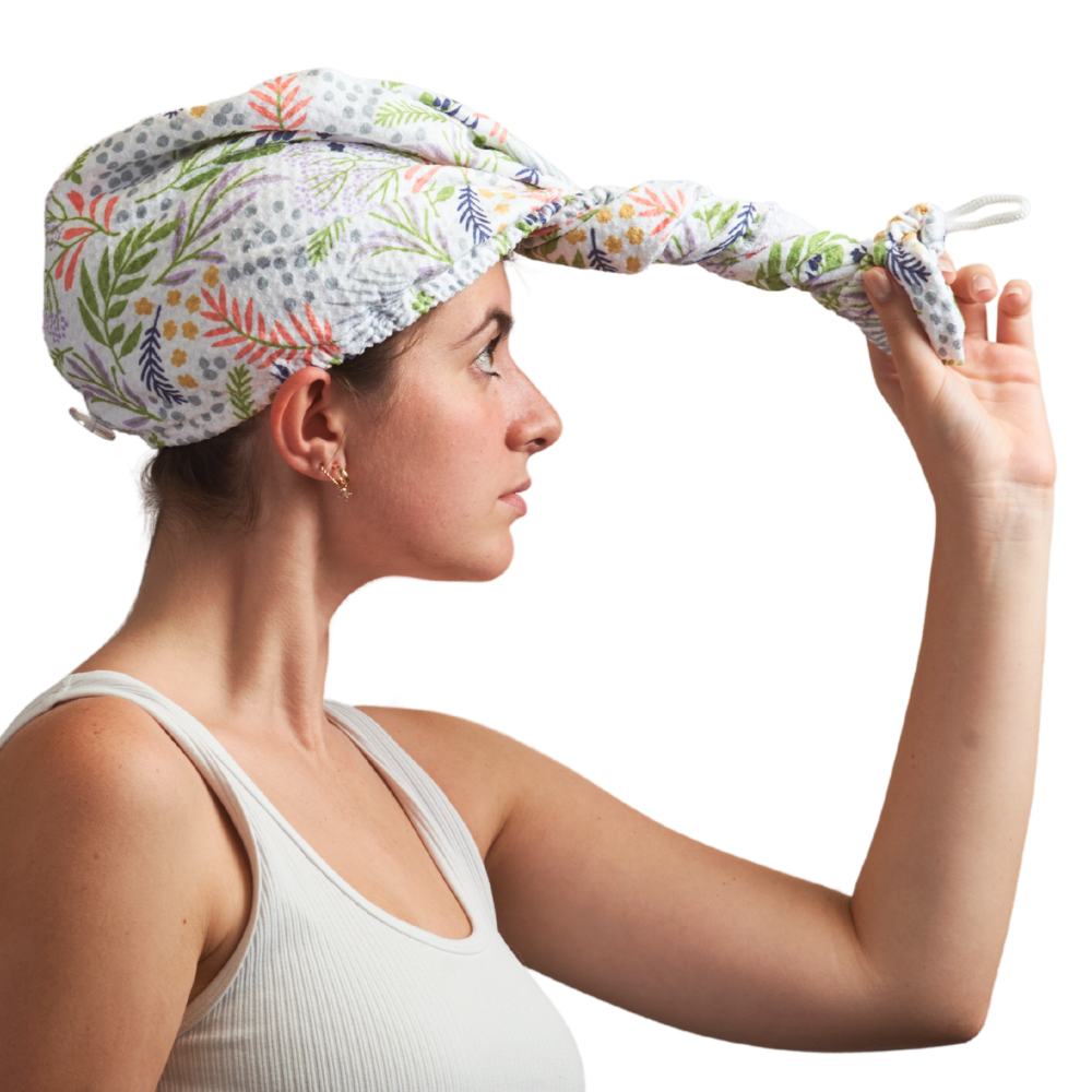 Once Again Home Co. – wholesale Hair towel/wrap – Hair Towel Wrap - Floral in Lilac2