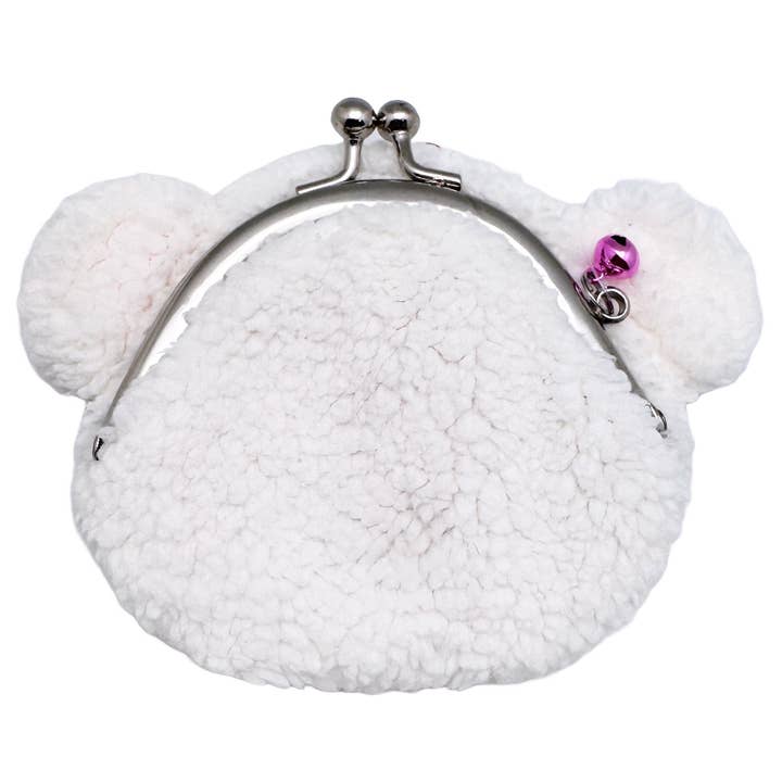 LASR - Wholesale Coin Purse - Women's - Monchhichi Cham Cham Bear Face Plush Coin Bag