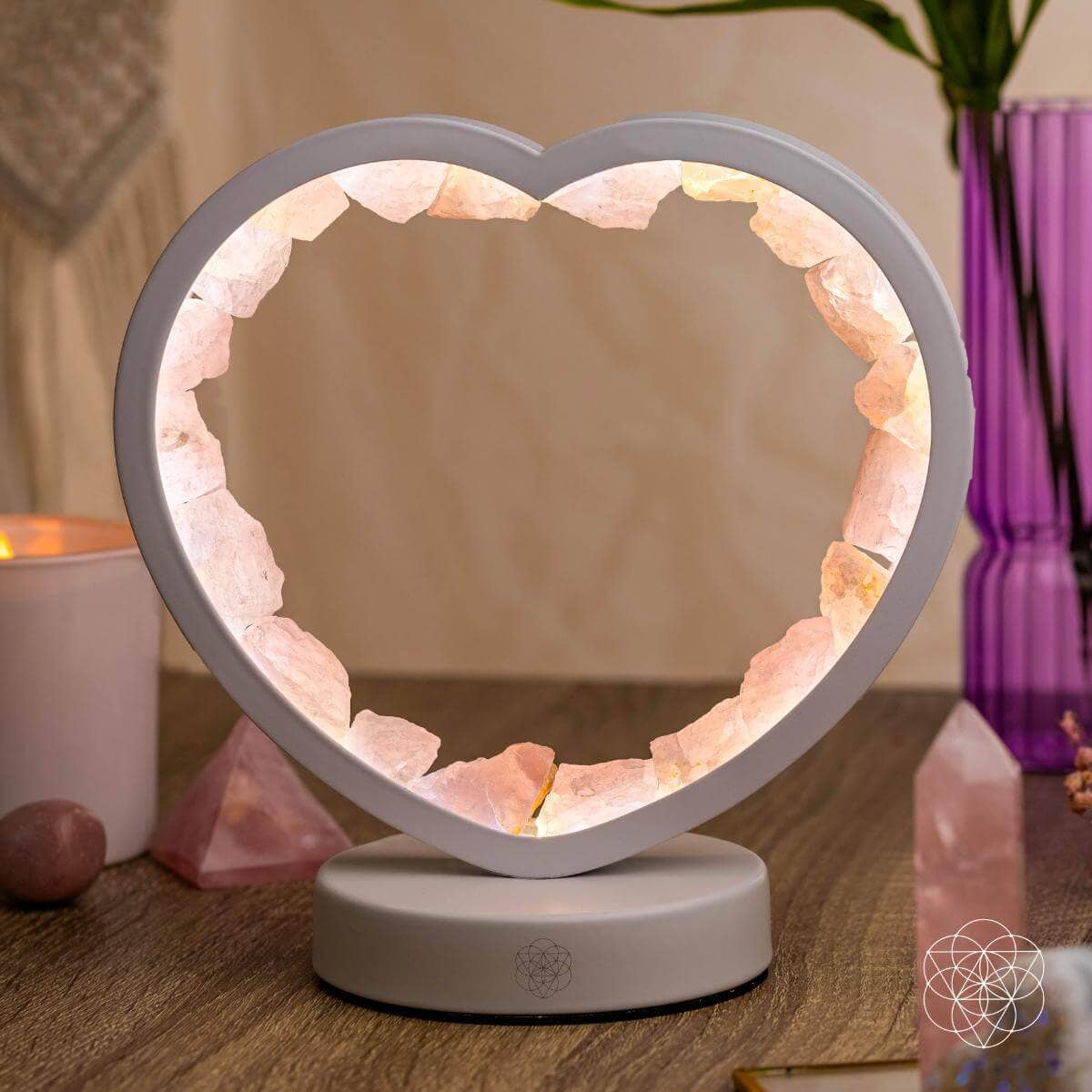 Conscious Items – wholesale Accent/desk lamp – Love Magnet - Rose Quartz Heart Lamp2