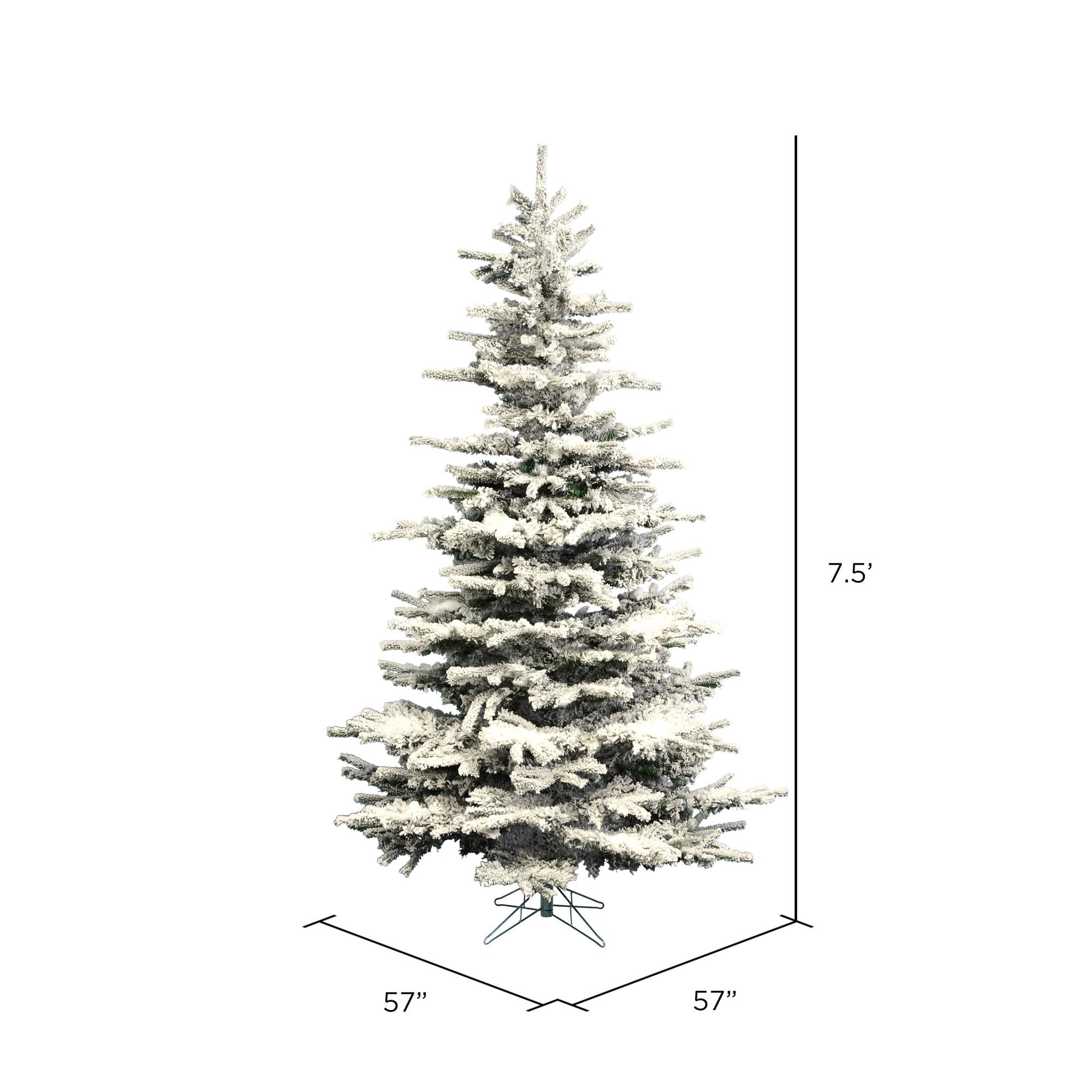 Blanc floqué sur vert Sapin Sierra floqué Vickerman 1324T, 7,5 pi x 57 po en vente sur Faire2