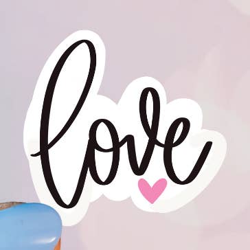 Love Hand Lettered Vinyl Sticker for wholesale by Letters from Elliott