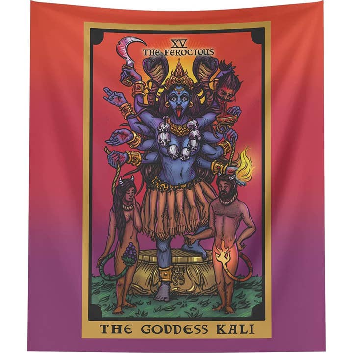 The Ferocious Tarot Card Tapestry - The Hindu Goddess Kali for wholesale by The Ghoulish Garb