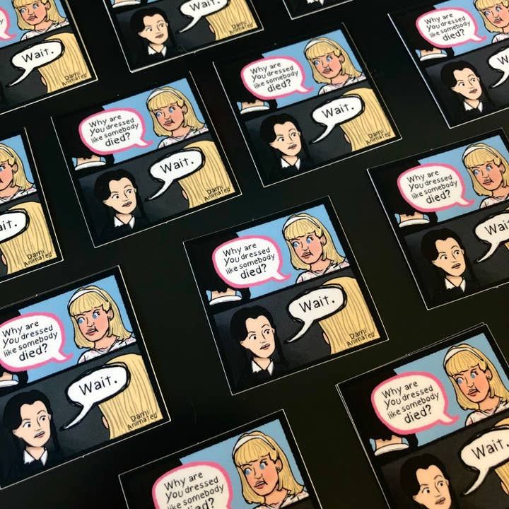 DamiAnimated - Wholesale Sticker - Wednesday Addams Family | 2" Waterproof Vinyl Comic Sticker1