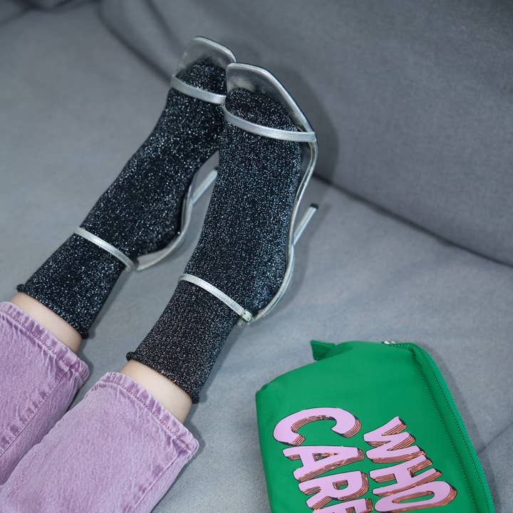 KLUE - Wholesale Socks - Women's - KLUE Glitter Lurex socks in eco-friendly Lyocell | Black3