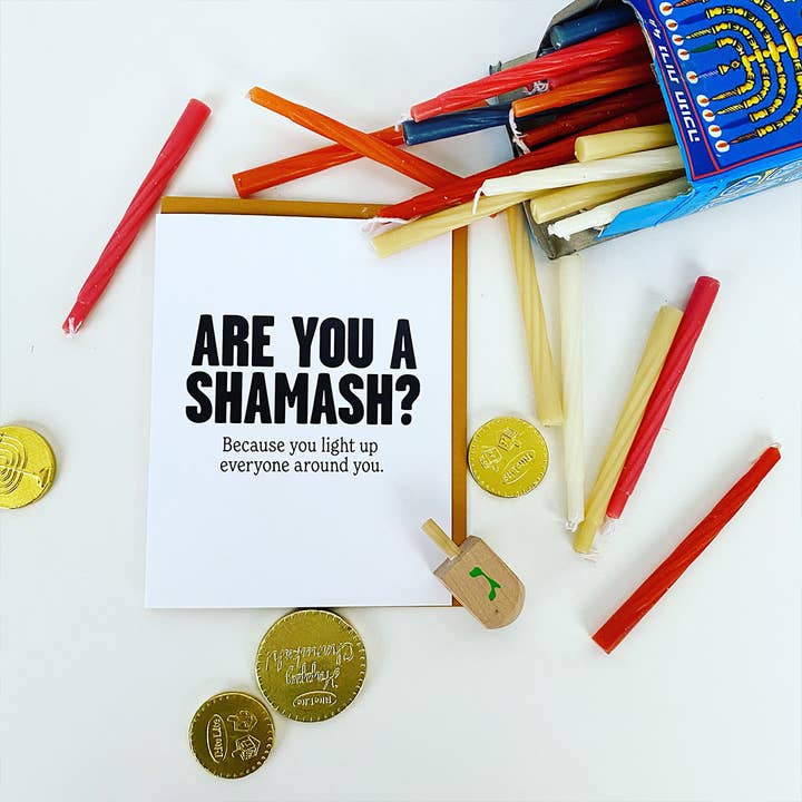 Everyday Yiddish - Wholesale Hanukkah Card - Shamash Hanukkah Card