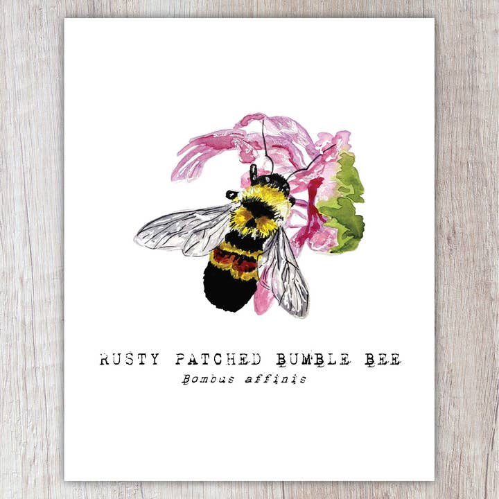 Rusty-patched Bumblebee A2 Card for wholesale by Brush & Bark