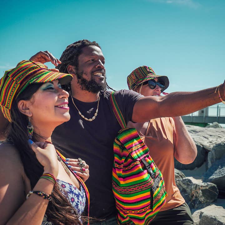 Pichincha - Wholesale Baseball Cap - Unisex - Rasta Tribal Print Puff Bill Hat with Stash Pocket