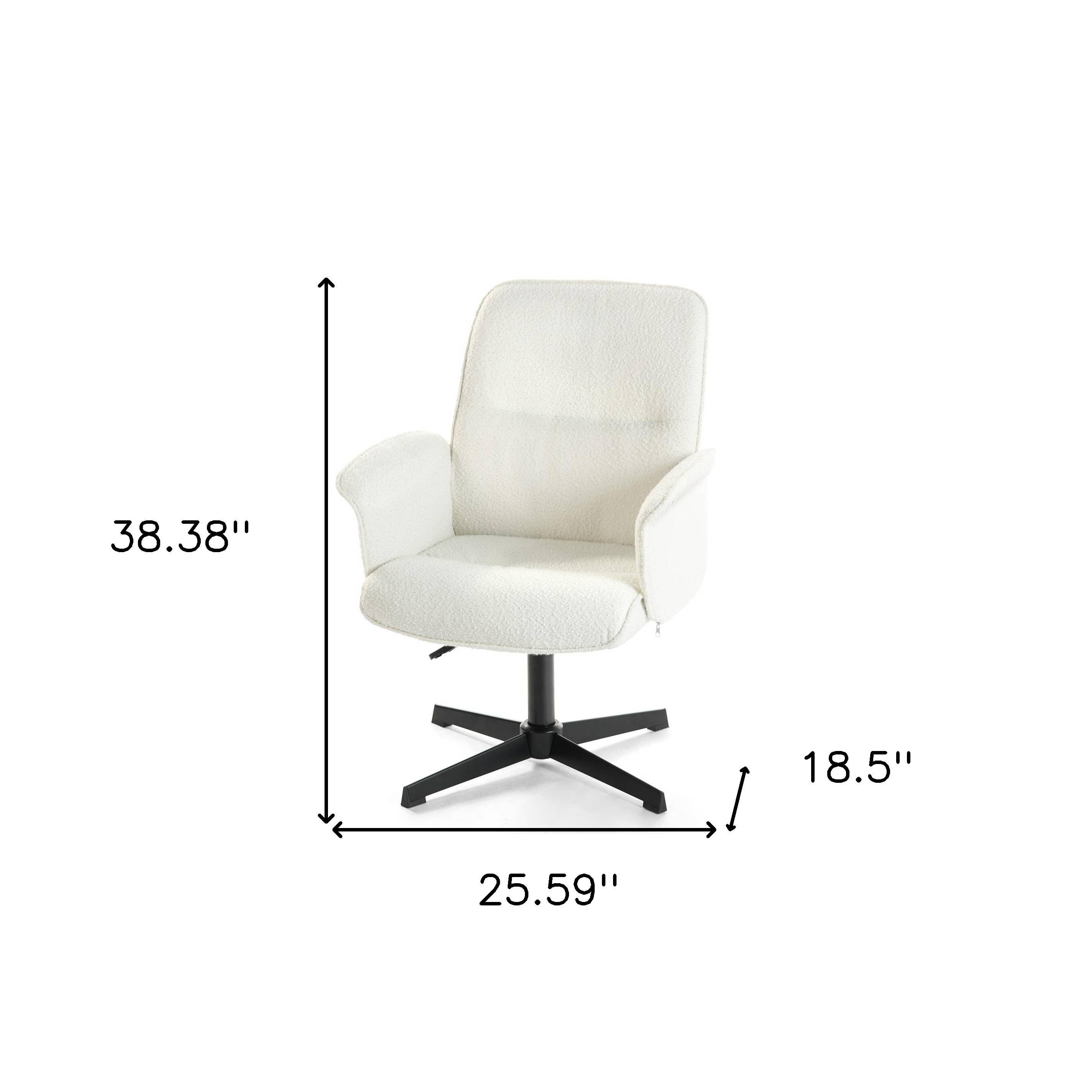 HomeRoots – wholesale Chair – Off White and Black Boucle Adjustable Height Swivel Executive Office Chair2