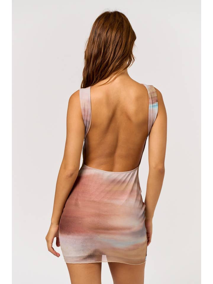 BROWN BD24690 Sleeveless Mini Dress with Open Back for wholesale on Faire2