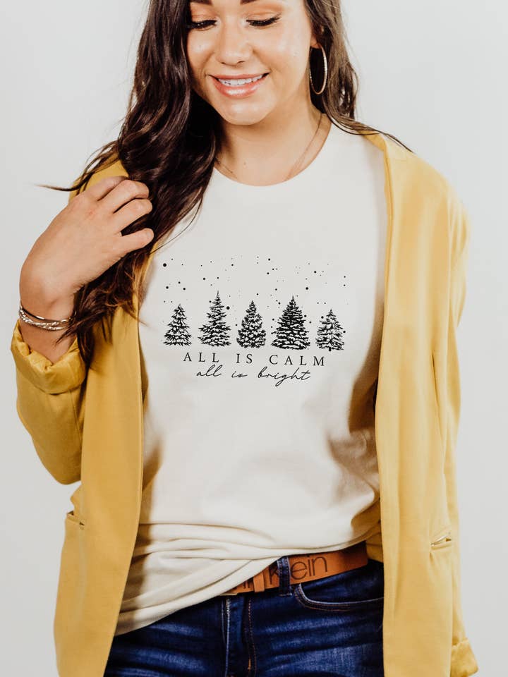 Scripted Pearl - Wholesale T-Shirt (Graphic) - Women's - Christian Tshirts, Christmas T Shirts, Silent Night30