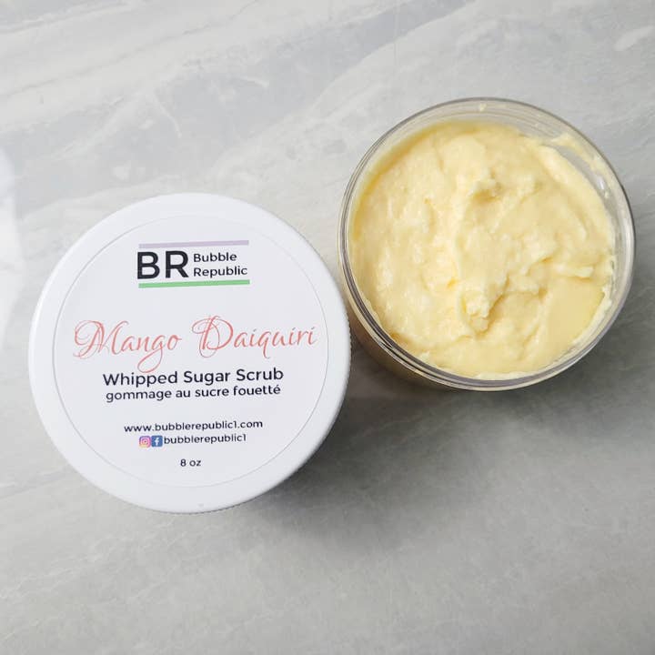 Mango, papaya & coconut "Mango Daiquiri" Whipped Sugar Scrub for wholesale by Bubble Republic