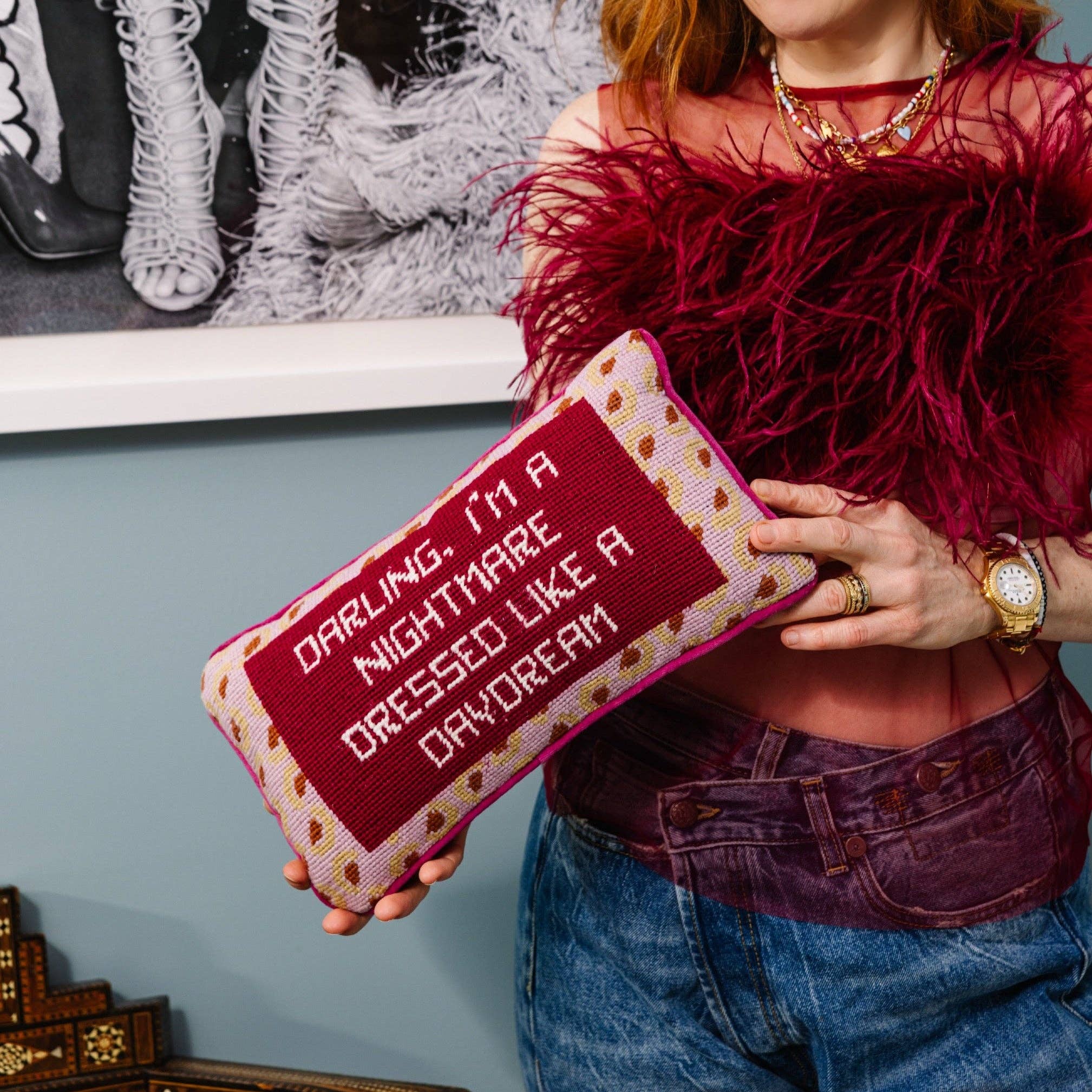 Furbish Studio - Venta al por mayor Cojín decorativo - Cojín de punto de aguja « Dressed Like A Daydream »5