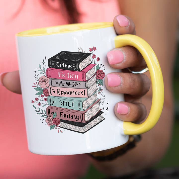 Floraal Boek Genre Stapel Keramische Mok voor wholesale door Lucky Luna Apparel