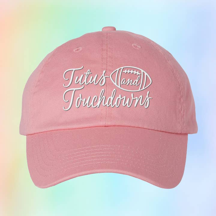 Jugendliche Bestickte Dad Cap mit Tutus und Touchdowns für den Großhandel von Itsy Bitsy Bella Co