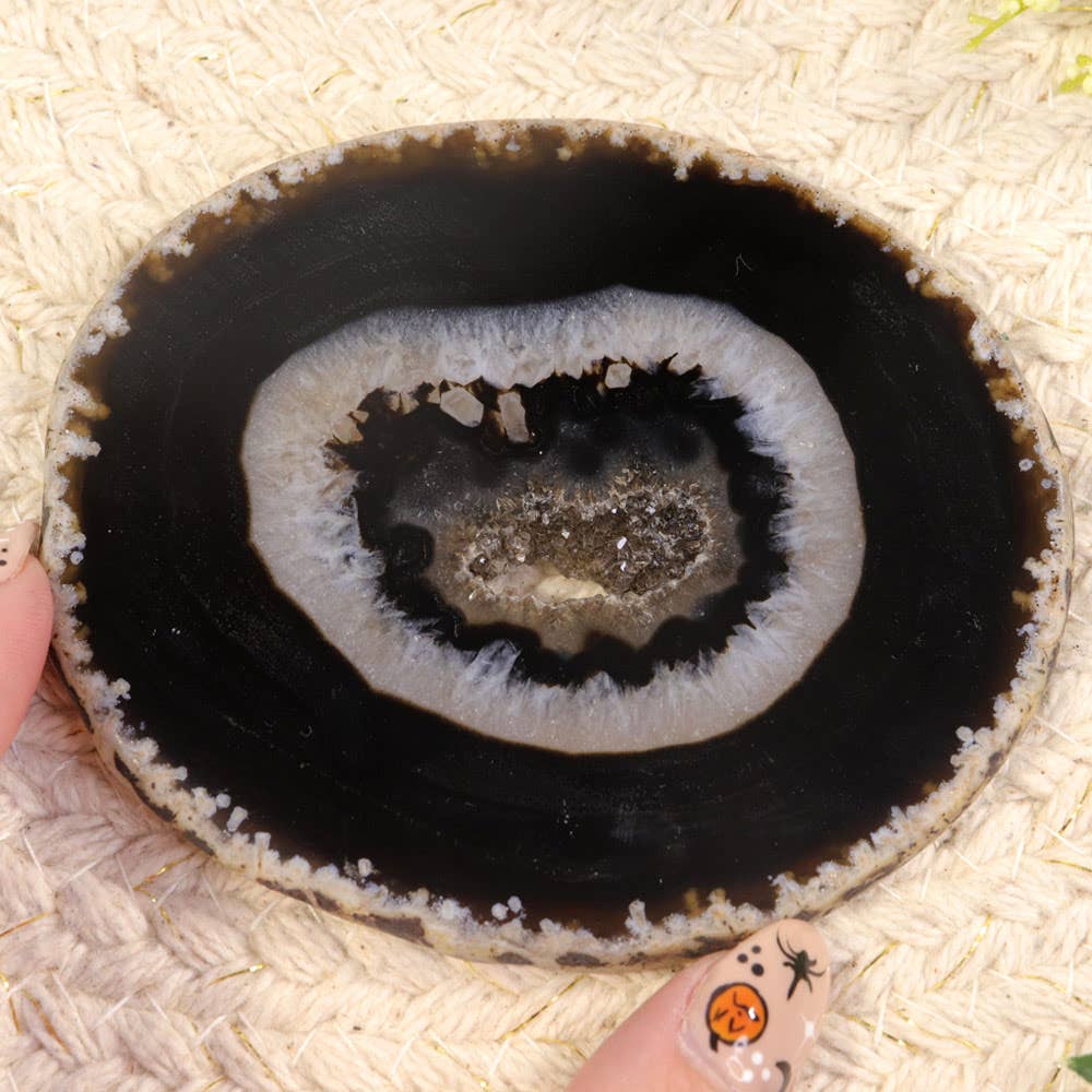 Natures Artifacts Inc - Venta al por mayor Piedras/cristales espirituales - Rebanada de ágata negra mediana2