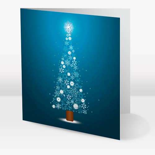 Sapin de Noël avec cristaux de neige - Bleu pour la vente par Kortspecialisten