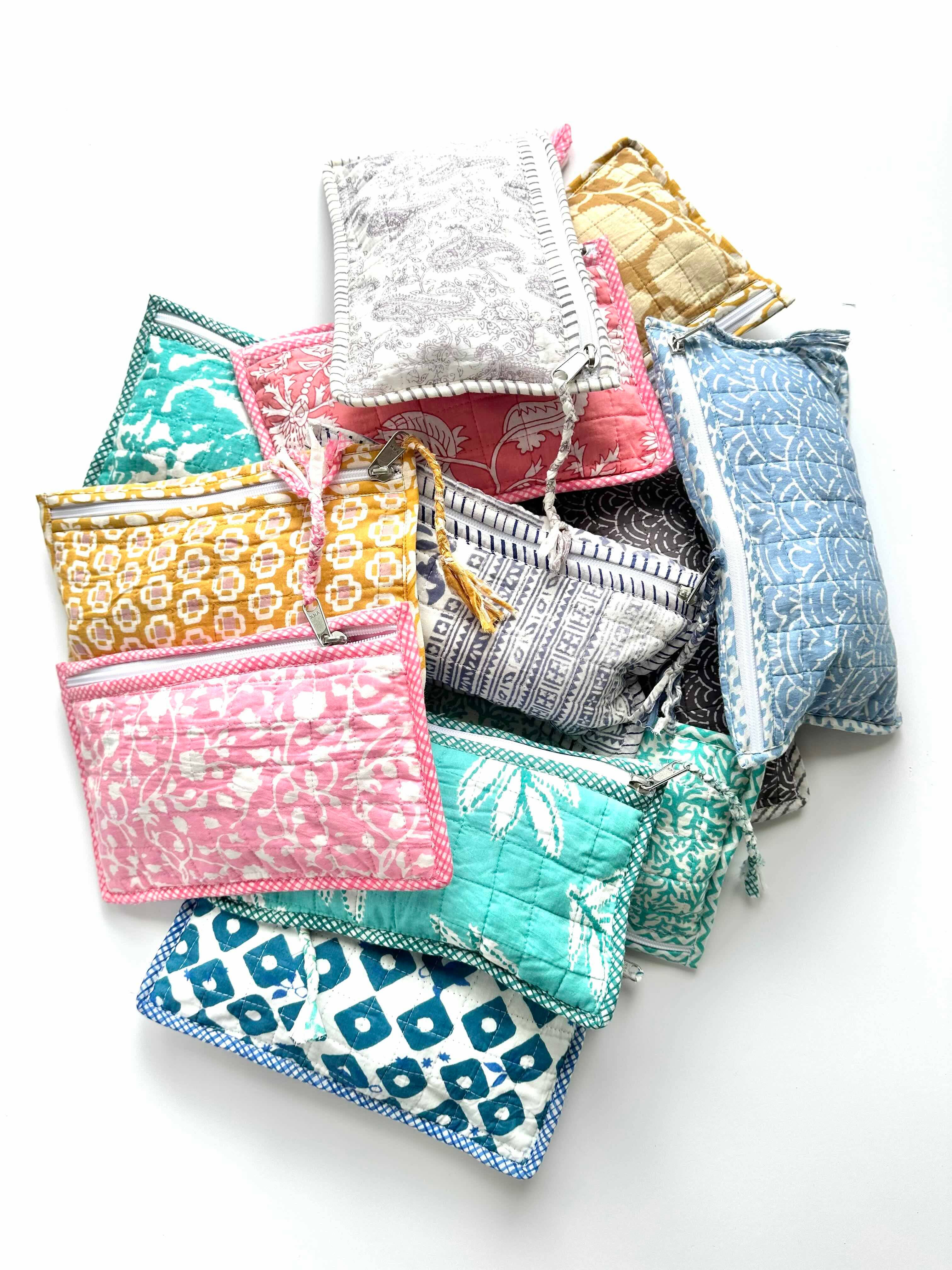 Rainbow collectie Beauty pouch van 100% biologisch katoen - zero waste hergebruikte stof voor groothandel op Faire1
