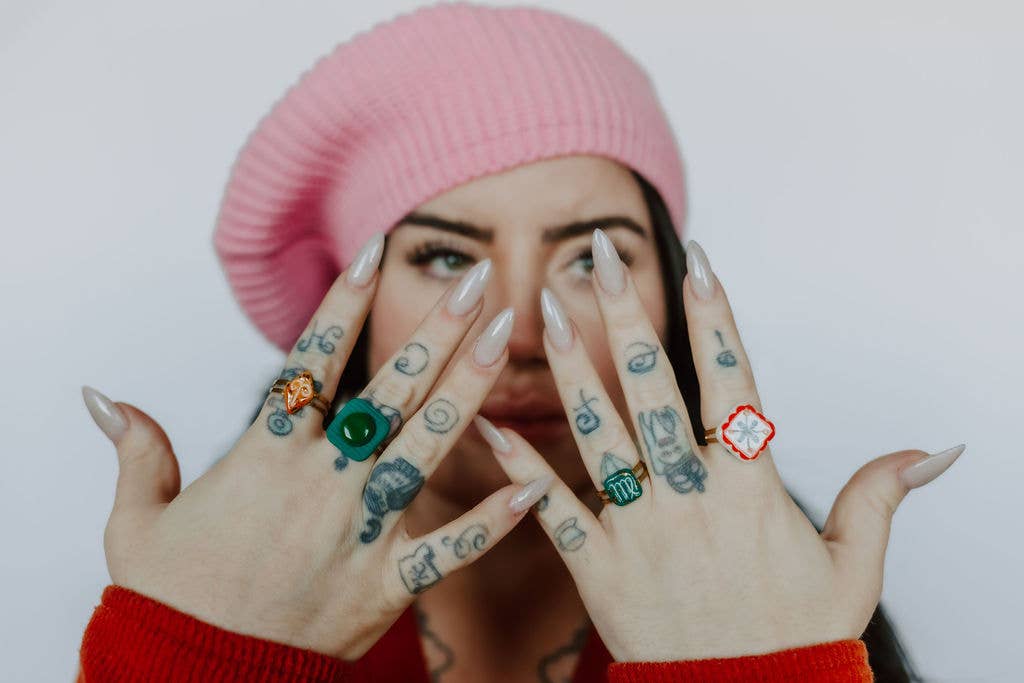 Crown & Heart - Wholesale Cocktail/Statement Ring - Quilt Square Ring2