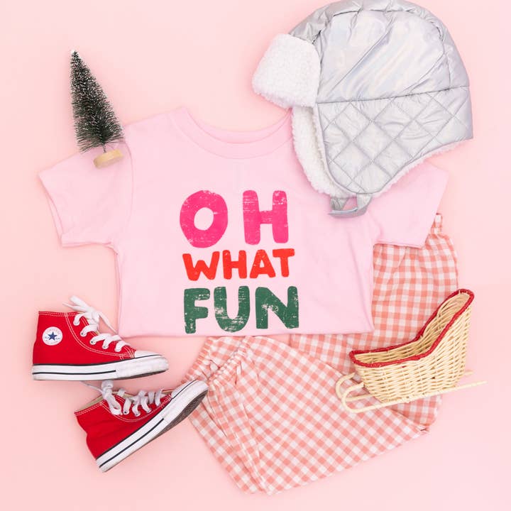 Benny & Ray Apparel - Wholesale Screen Printed T-Shirt - Kids - Oh What Fun Christmas Merry Kids Shirt Toddler Youth