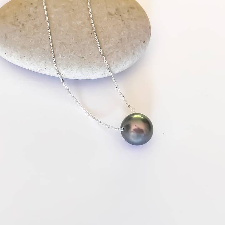 Leighton Lam Designs - Wholesale Beaded/Pearl Necklace - Floating Pearl Necklace - Silver