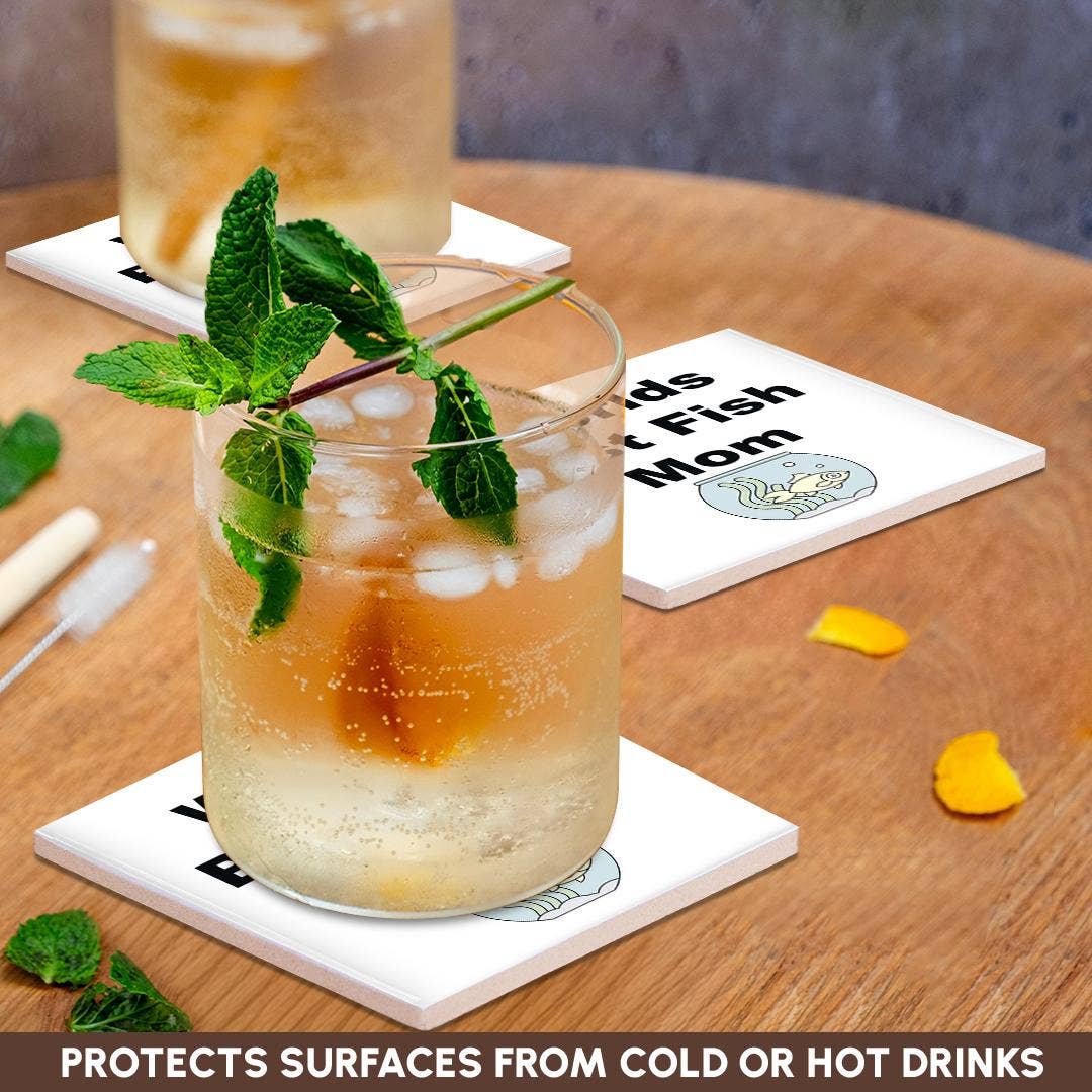 3dRose - Wholesale Coasters - 3dRose, Image Of Worlds Best Fish Mom, Coaster2