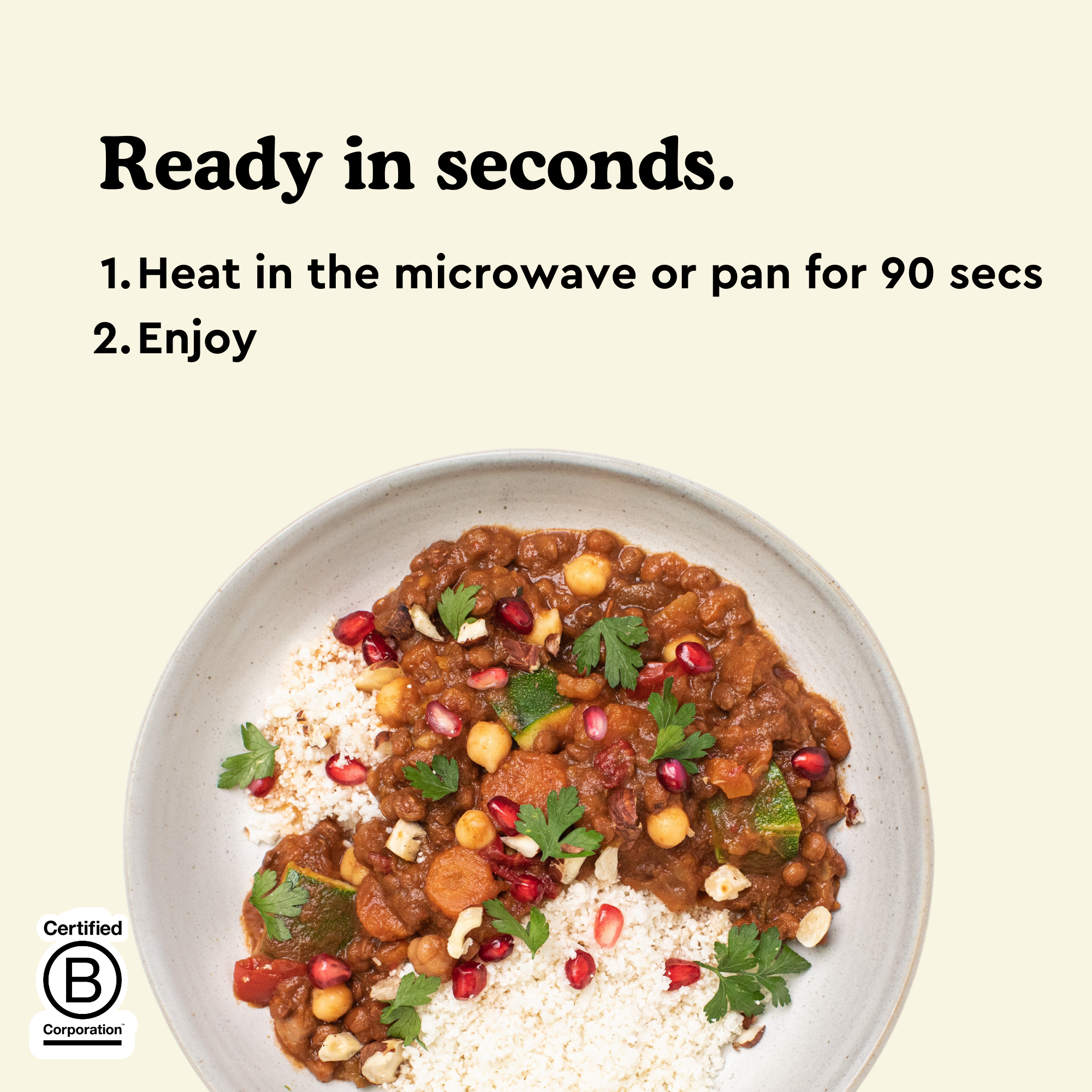 fiid – wholesale Shelf-stable prepared meal – Chickpea Tagine Bowl - 275g - Vegan Meal3