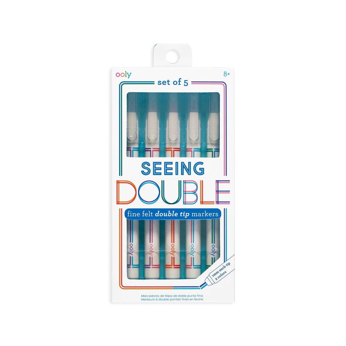 OOLY - Wholesale Marker - Seeing Double: Fine Felt Double Tip Markers (Set of 5 / 10 C0
