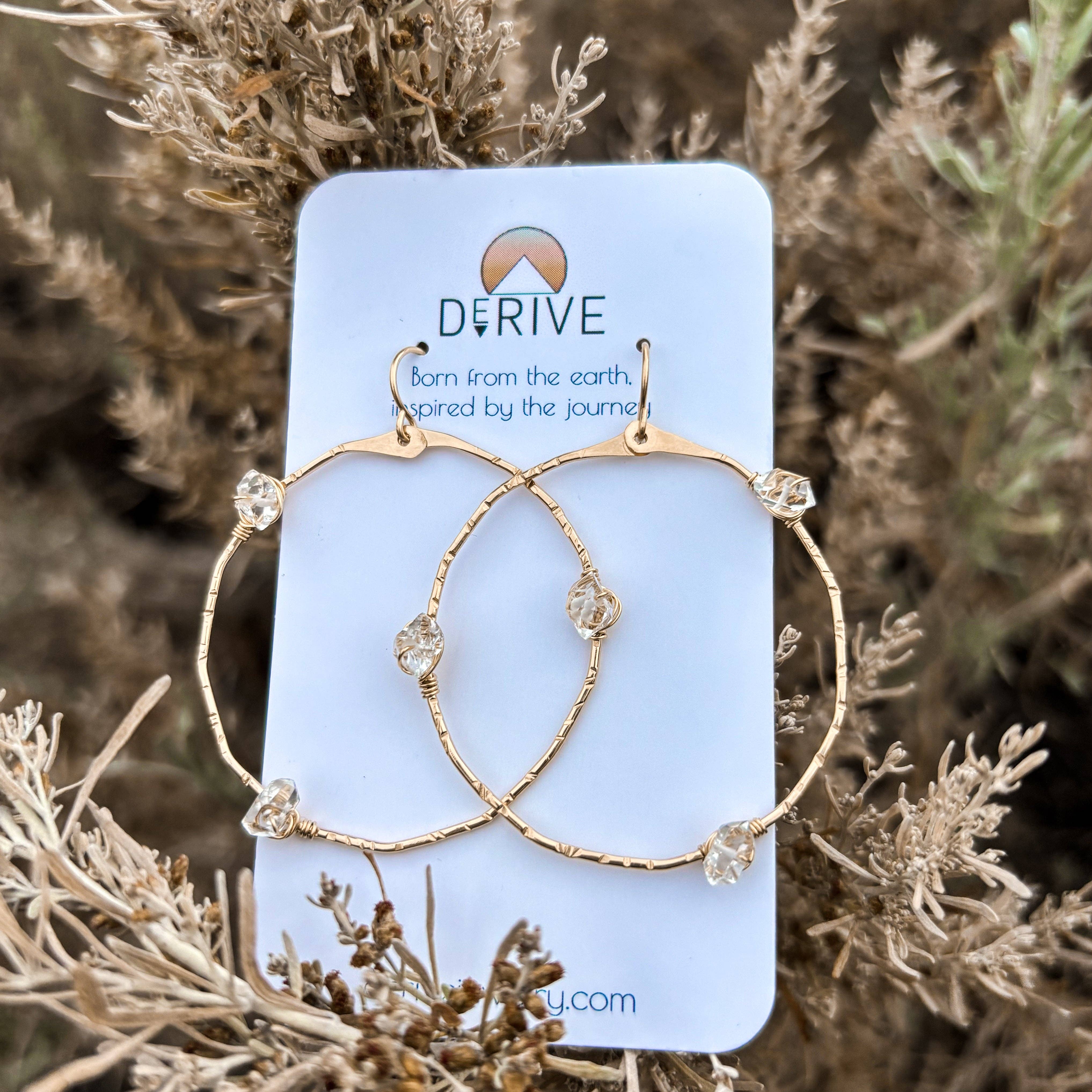 Derive Jewelry – Engroshandel Hoops – Stargazer Herkimer diamant øreringe med bøjle8