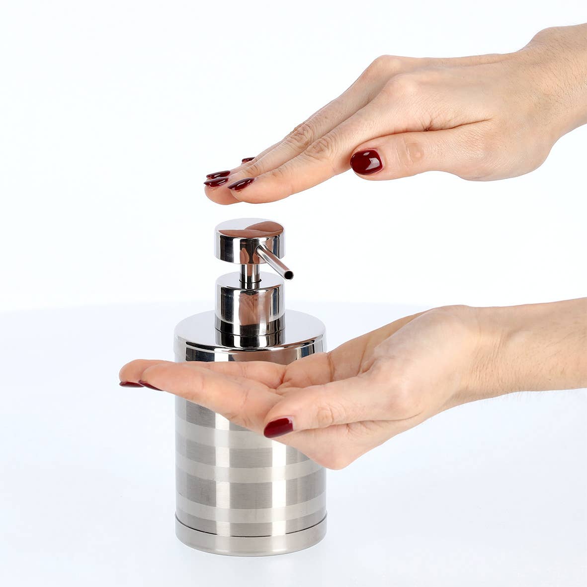 silver stainless steel soap dispenser for wholesale on Faire1