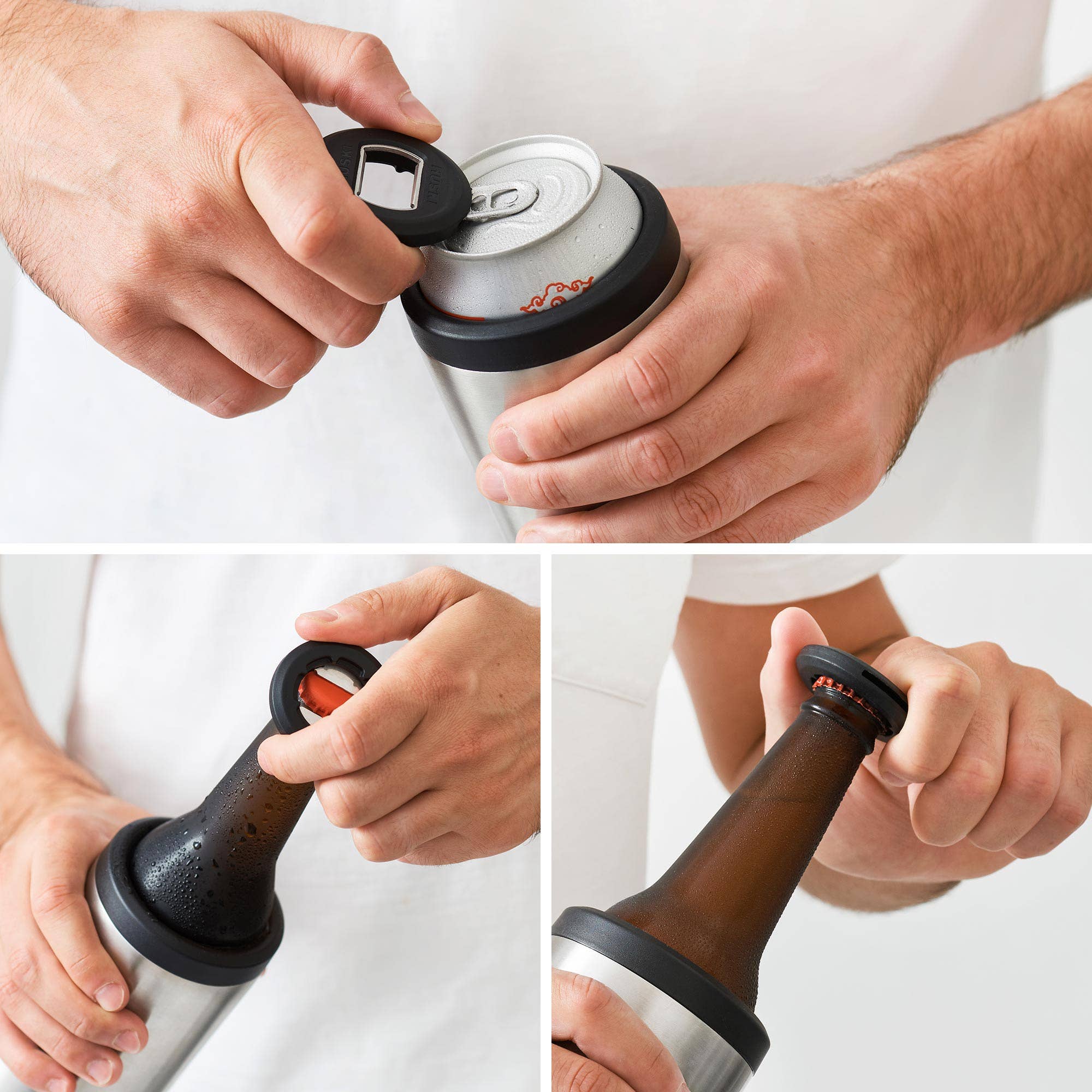 Huski - Vente Housses de boisson - NOUVEAU : Grand refroidisseur de canettes Huski - Acier inoxydable brossé7