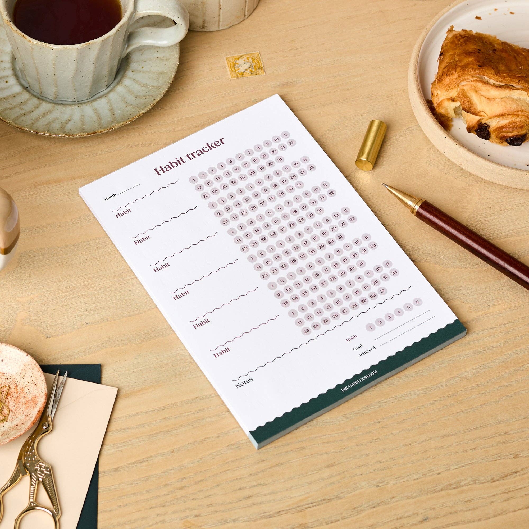 Ink & Bloom - Wholesale Planner - Daily Habit Tracker Notepad | Month Goal Planner | Wellness1