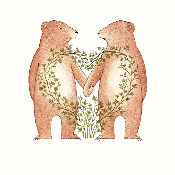 Love Bears Fine Art Print for wholesale by Little Bear Illustration