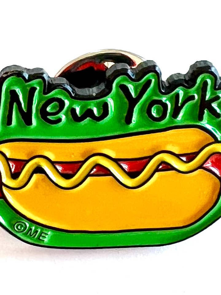 New York Hot Dog Pin for wholesale by Mary Ellis