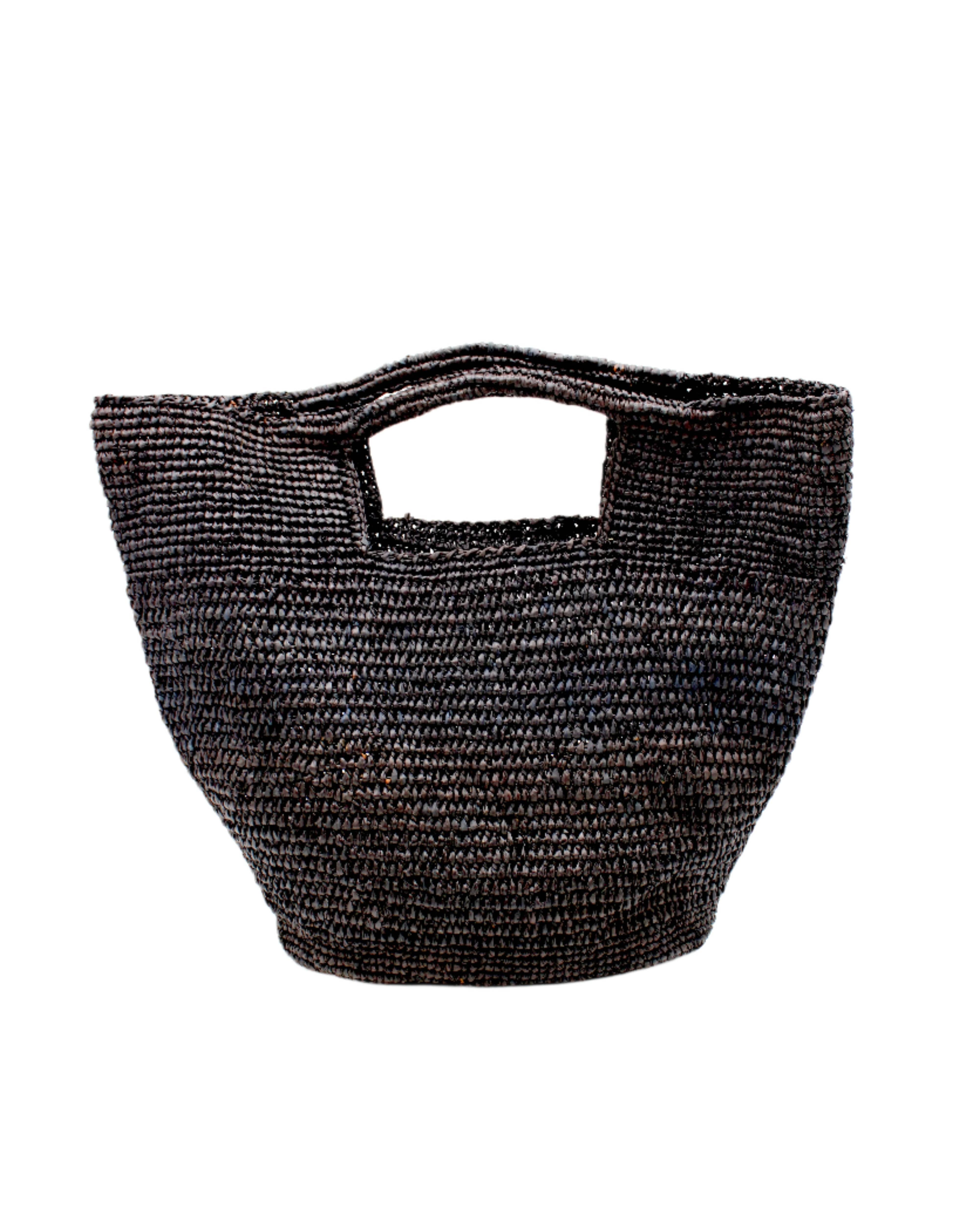 Shebobo - Vente Sac à main avec poignée sur le dessus – femme - Sac panier en paille crocheté à la main ConCon4