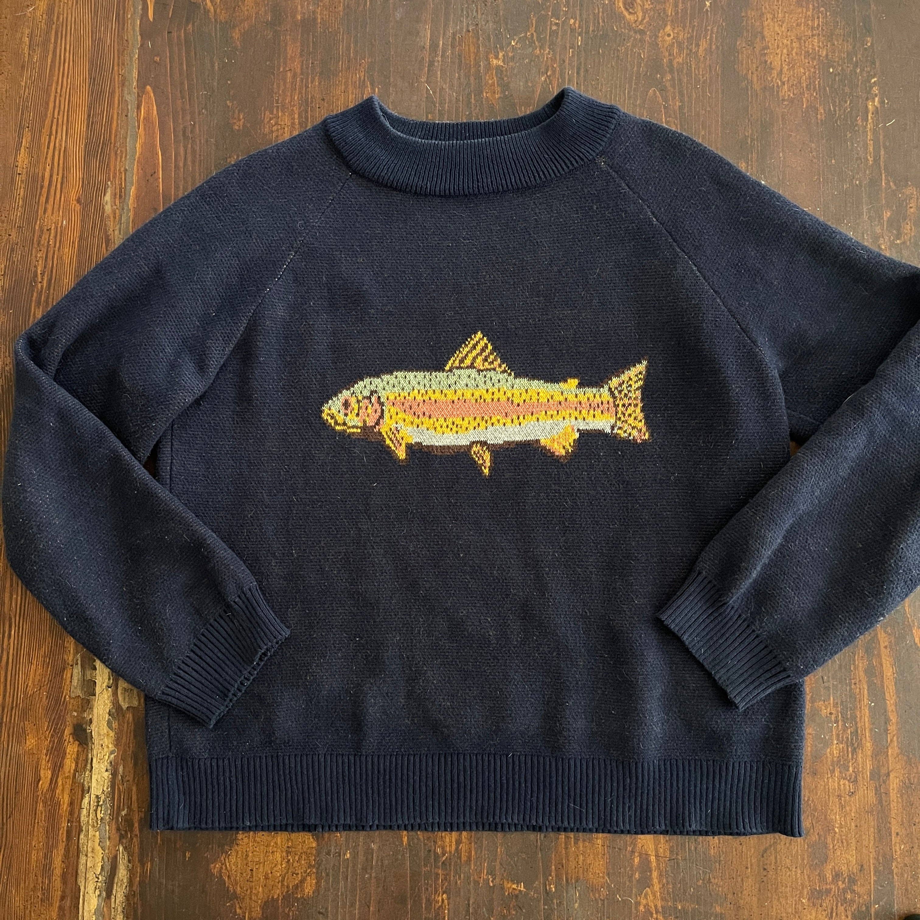 The Sage Vintage - Wholesale Knit Sweater - Women's - Fish Sweater Passport Blue3