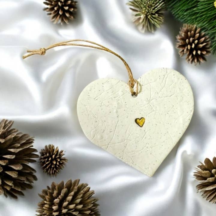 Ornamento de Coração Grande Feito à Mão, Grande Decoração de Natal por atacado de Sassy Sacha Jewelry