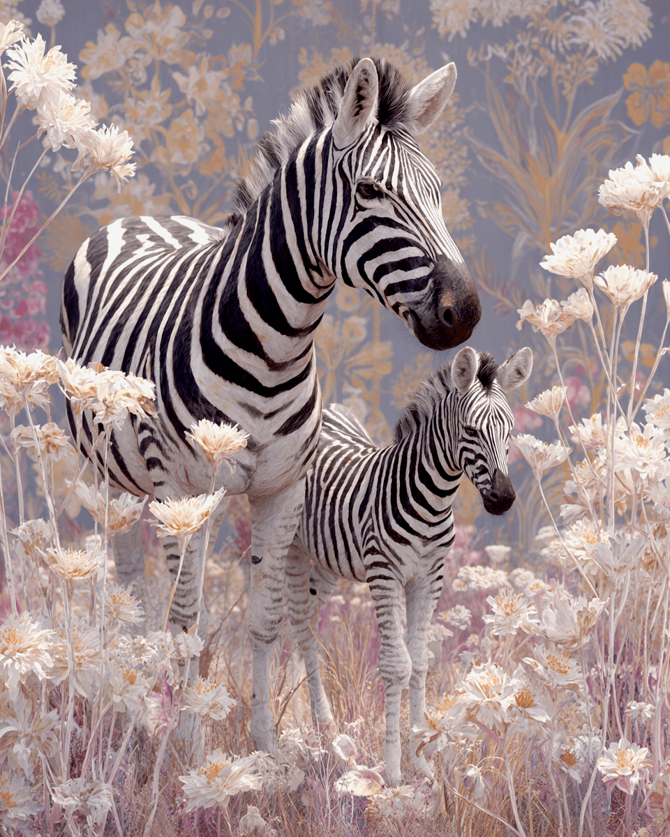 Mowbi - Wholesale Art Print - Pop-Art Zebra - Zoo Animals - Biophilic Wildlife Art Print - 8"x10" Artwork for 11"x14" Frame8