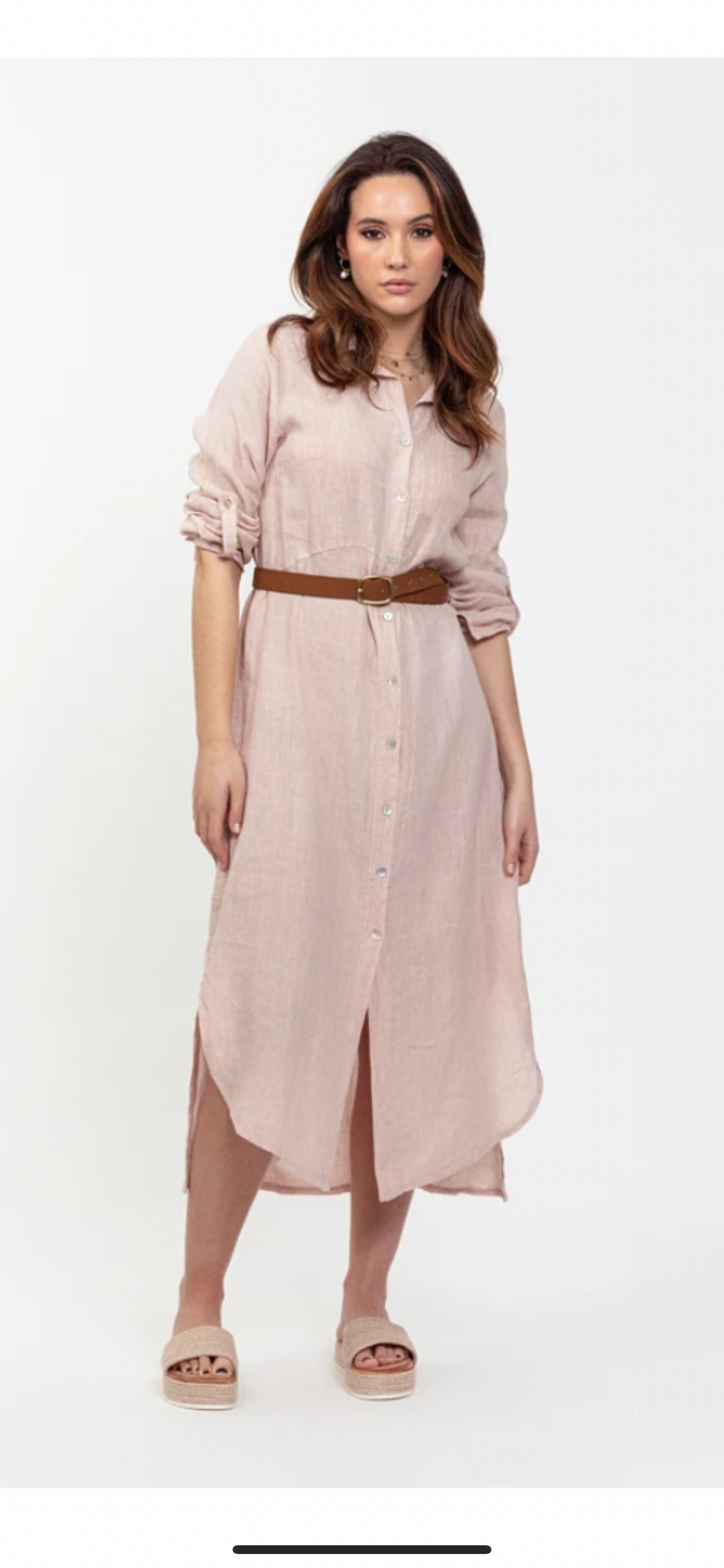 LÉA & LUC - Wholesale Dress - Women's - Long shirt dresses in 100% Linen REF. 148450