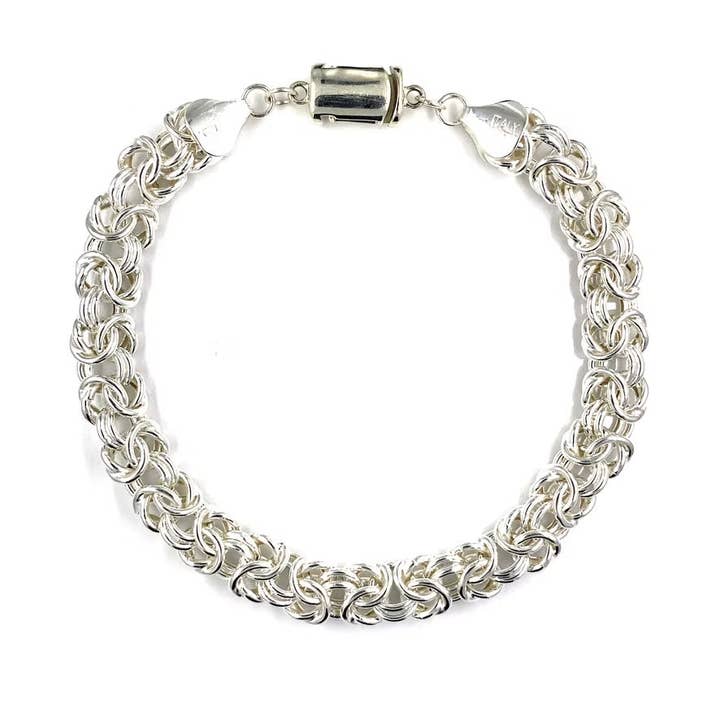 Bracelet Byzantin en Argent Sterling (8MM) pour la vente par Freedom Clasp