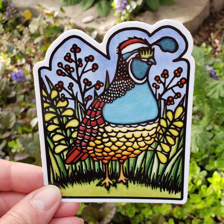 Vinylsticker Quail voor wholesale door Sarah Angst Art