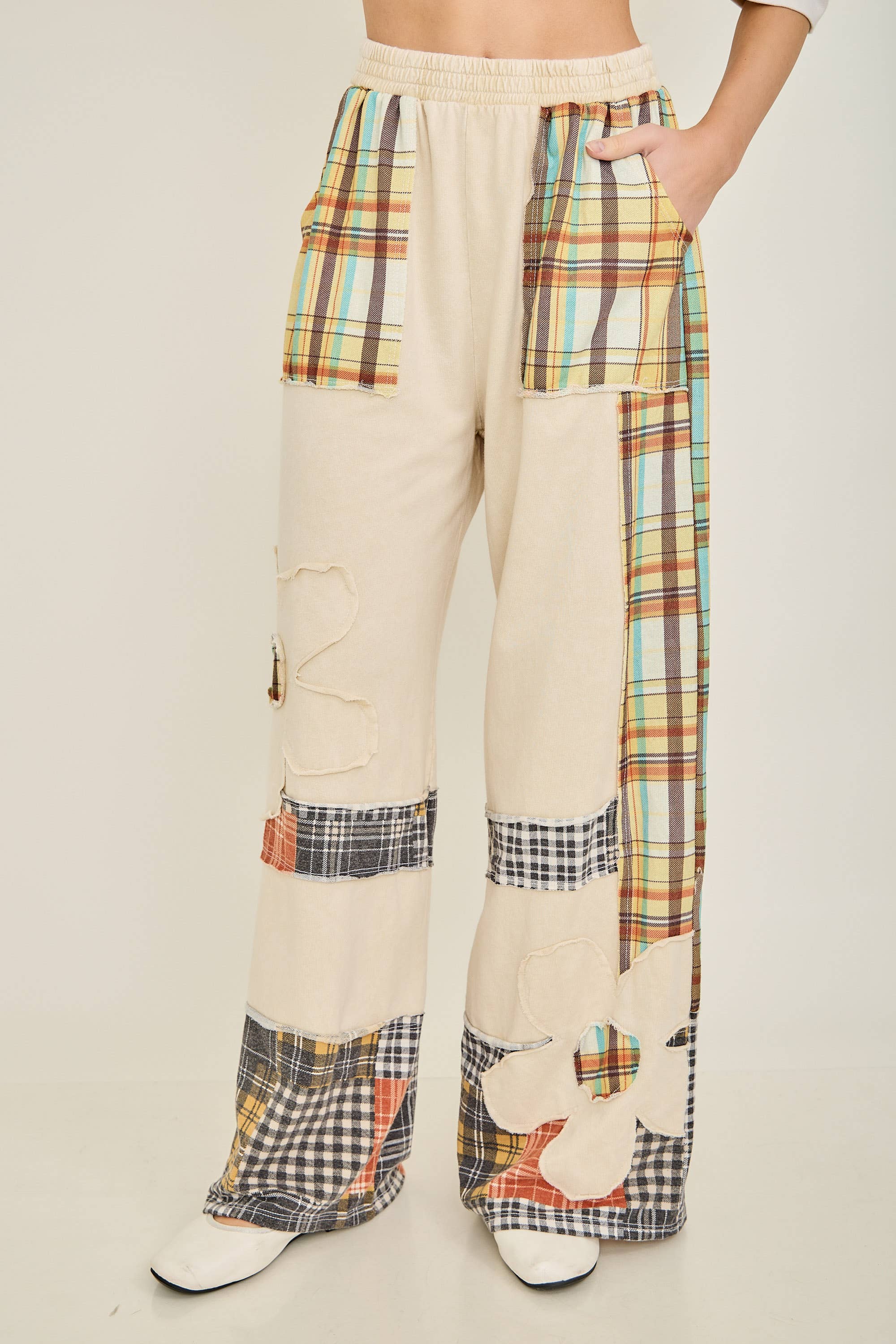 J.Her - Vente Pantalon – femme - Pantalon à carreaux délavé minéral Daisy HP67380