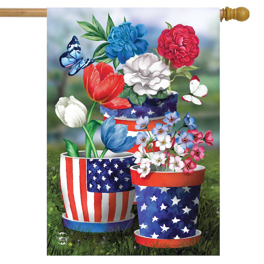 Briarwood Lane - Vente Drapeaux - Drapeau de l'Amérique en fleurs1