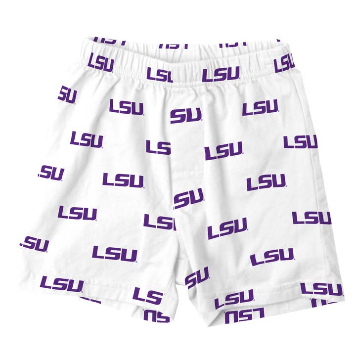 LSU Tigers Youth Allover Print Boxer Short for wholesale by Wes and Willy