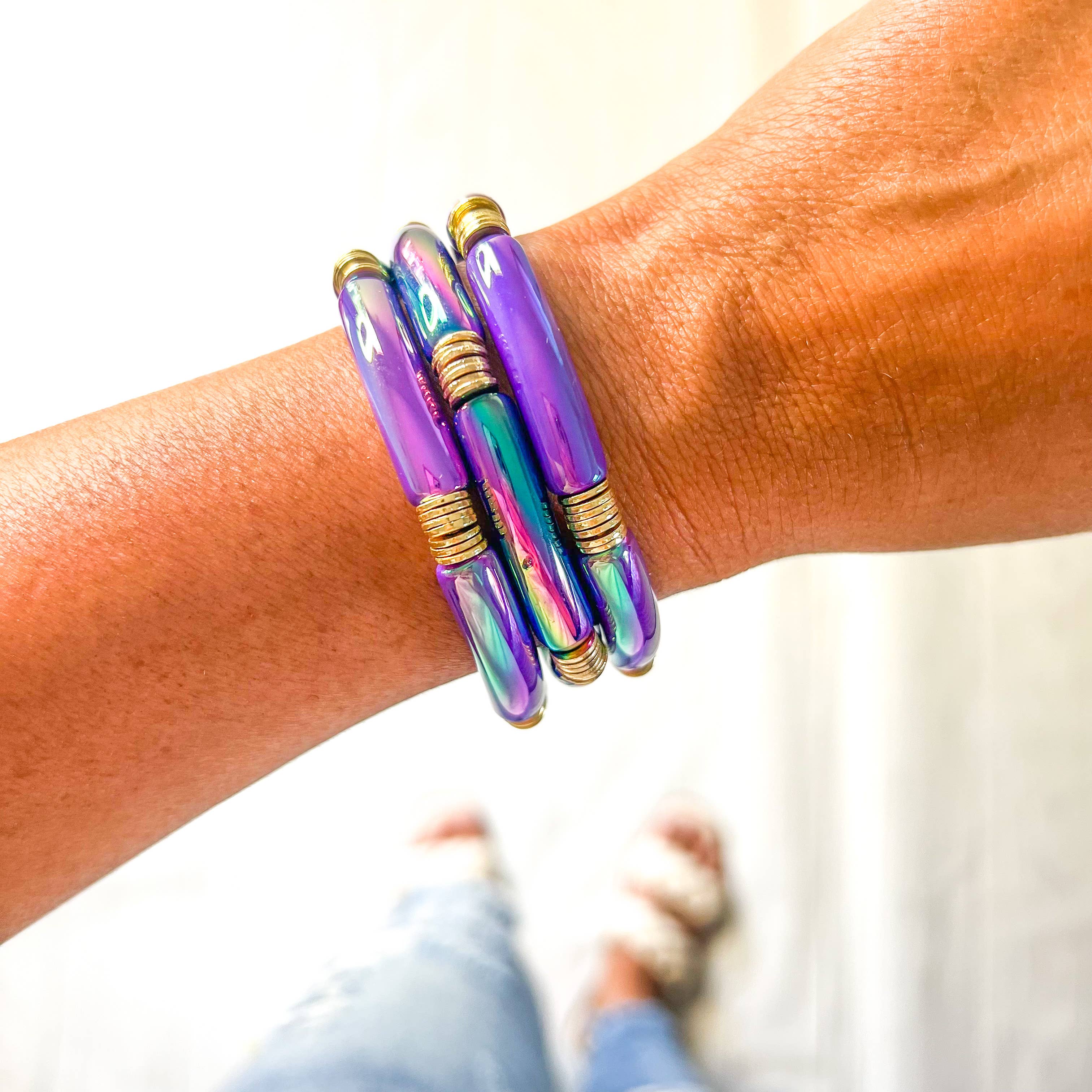 Savvy Bling - Wholesale Beaded Bracelet - Metallic Tube Bracelets5