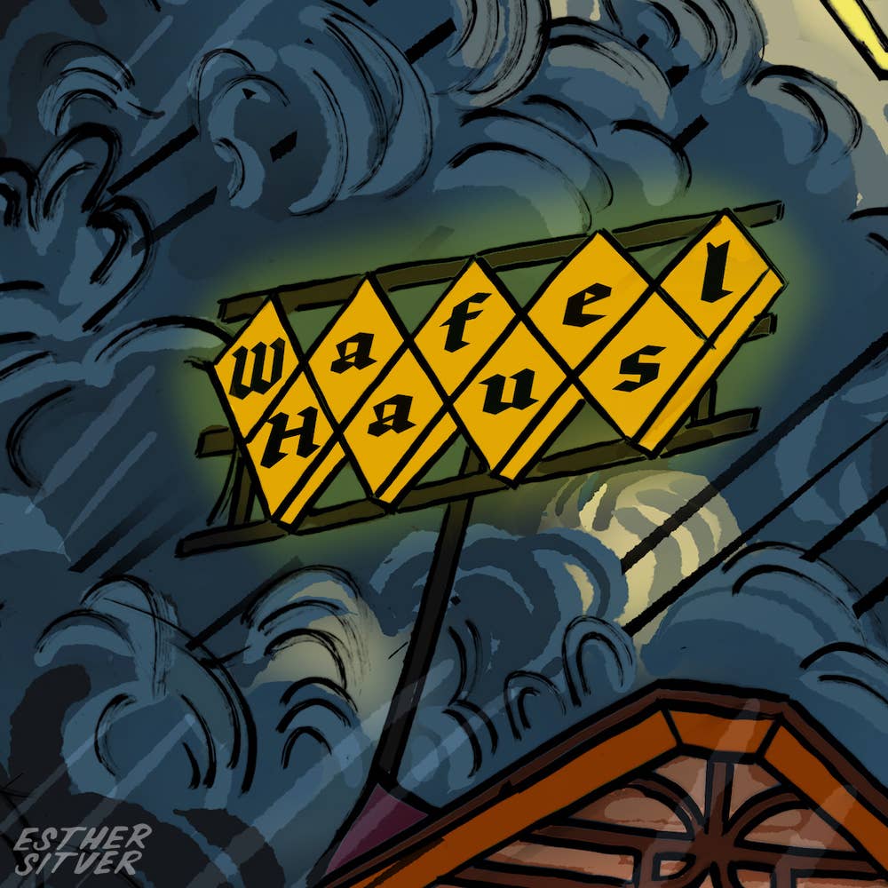 Esther Sketch - Wholesale Art Print - Wafel Haus 8x10 Print Gothic Waffle House 3