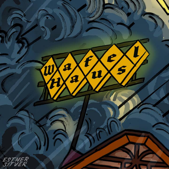 Esther Sketch - Wholesale Art Print - Wafel Haus 8x10 Print Gothic Waffle House 3