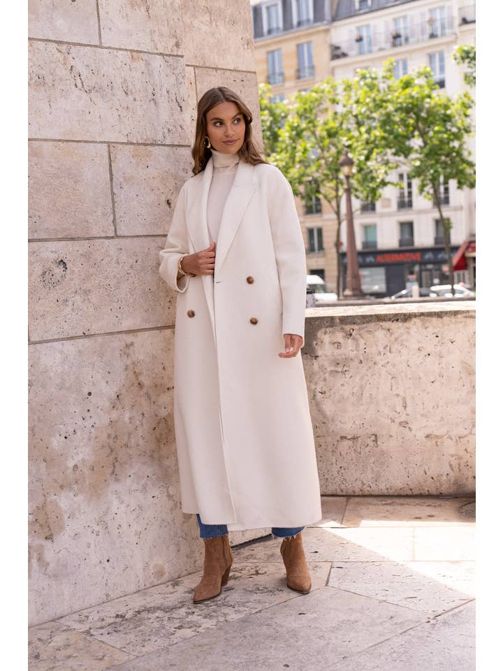 Attentif Paris - Wholesale Coat - Women's - Extra-long oversized hand-sewn wool blend coat8