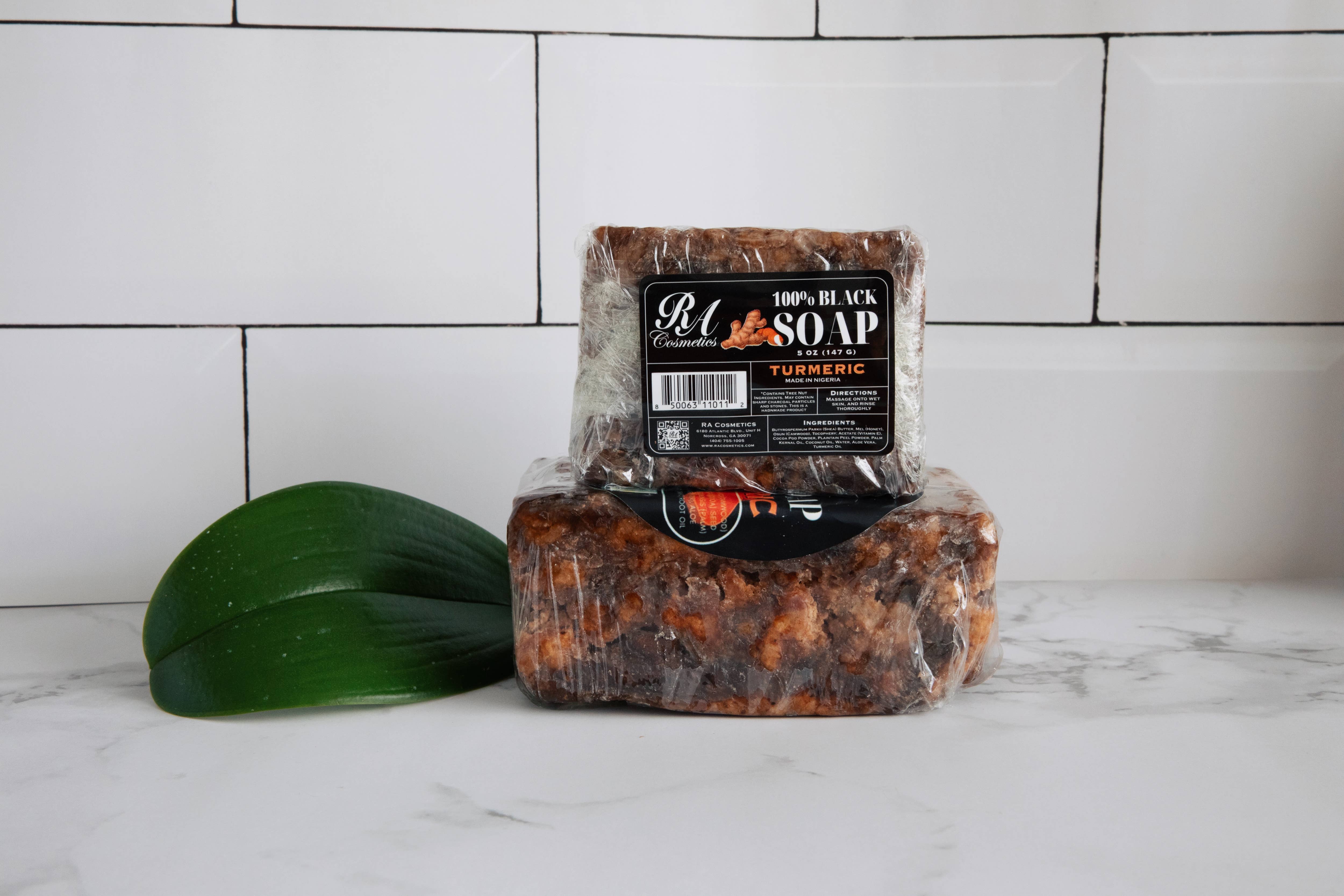 RA Cosmetics - Wholesale Bar Soap - African Black Soap Bar, Turmeric Oil - 5oz1