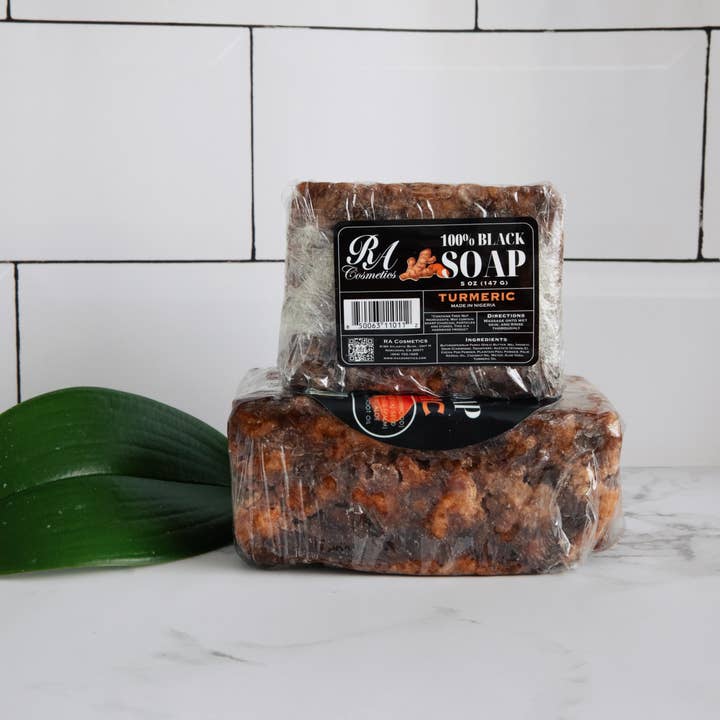 RA Cosmetics - Wholesale Bar Soap - African Black Soap Bar, Turmeric Oil - 5oz1