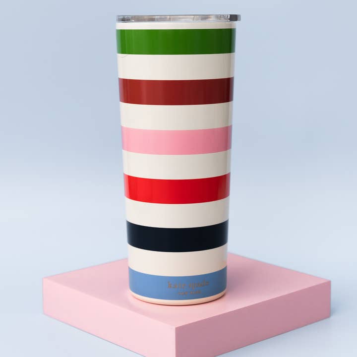 Kate Spade New York by Lifeguard Press - Wholesale Insulated Mug/Tumbler - Stainless Steel Tumbler, Adventure Stripe